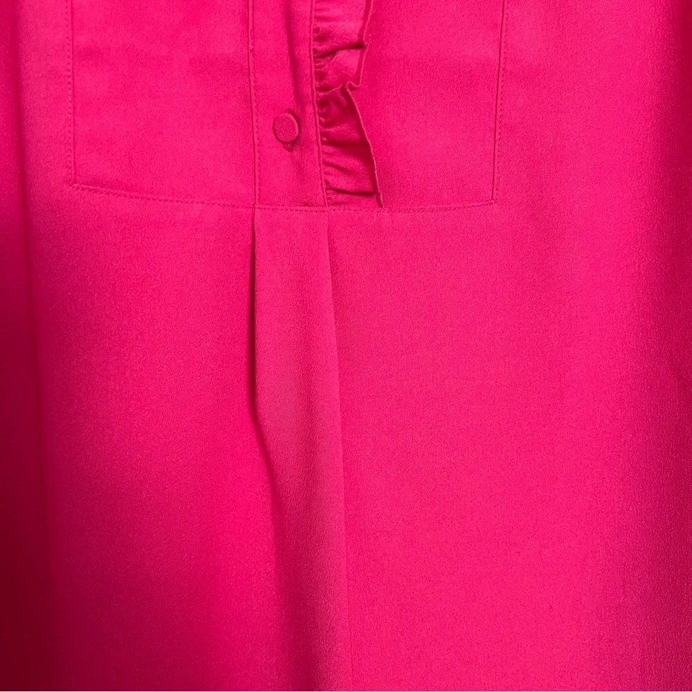 J.‎ Crew Barbie Pink Sleeveless Ruffled Neckline Blouse Size 4 Dressy Feminine